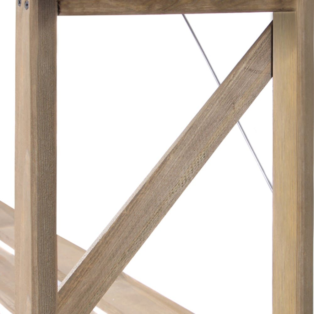 Wooden greenhouse staging 2 tier - short wide