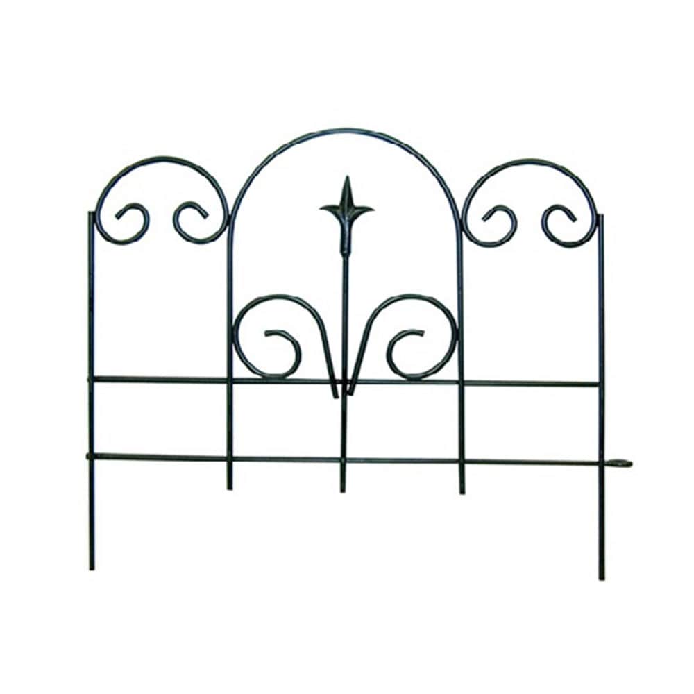 Garden edge panel with finial - black