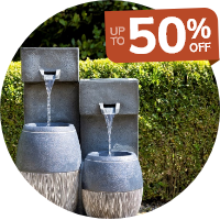 Water features: up to 50% off