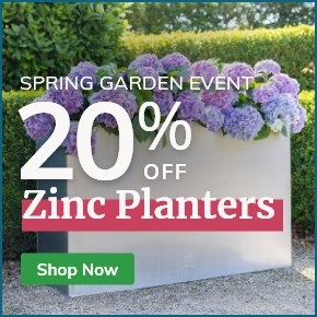 Zinc Planters: 20% Off