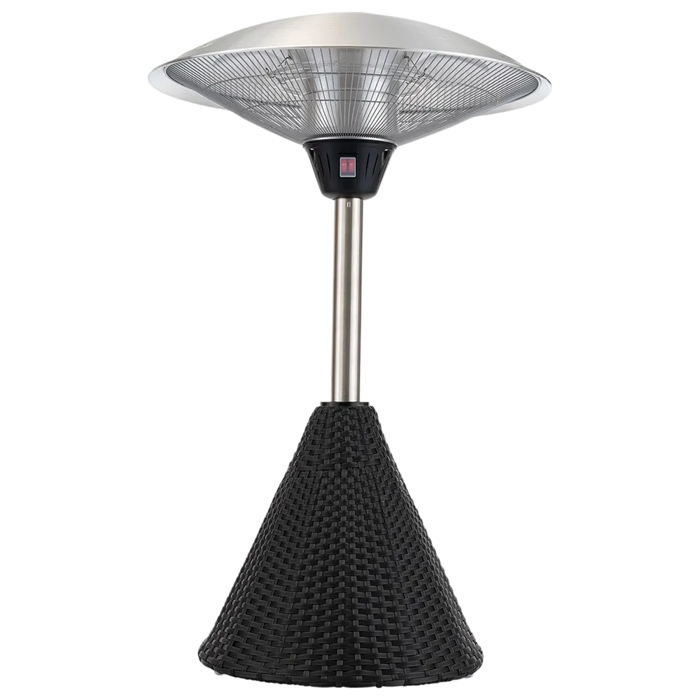 Electric Table Top Heater With Rattan Base
