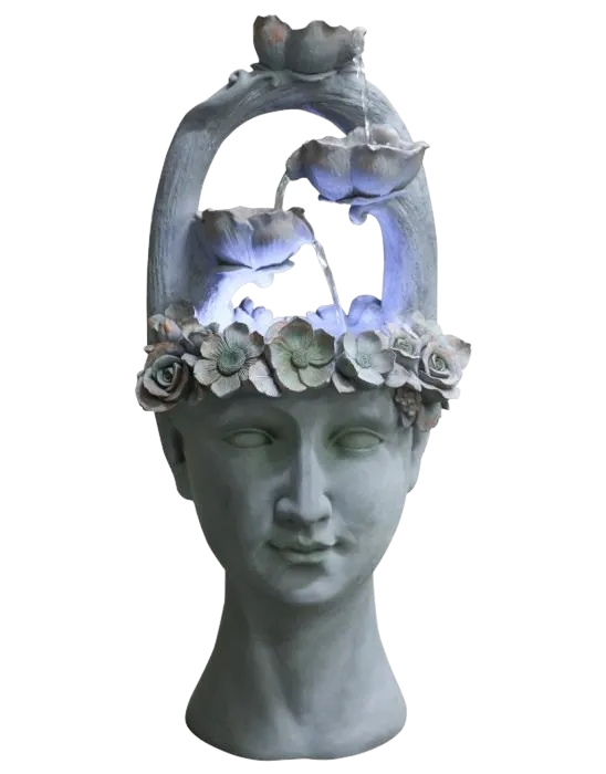 Freyja Goddess Tiered Cascade Water Feature With LED Lights