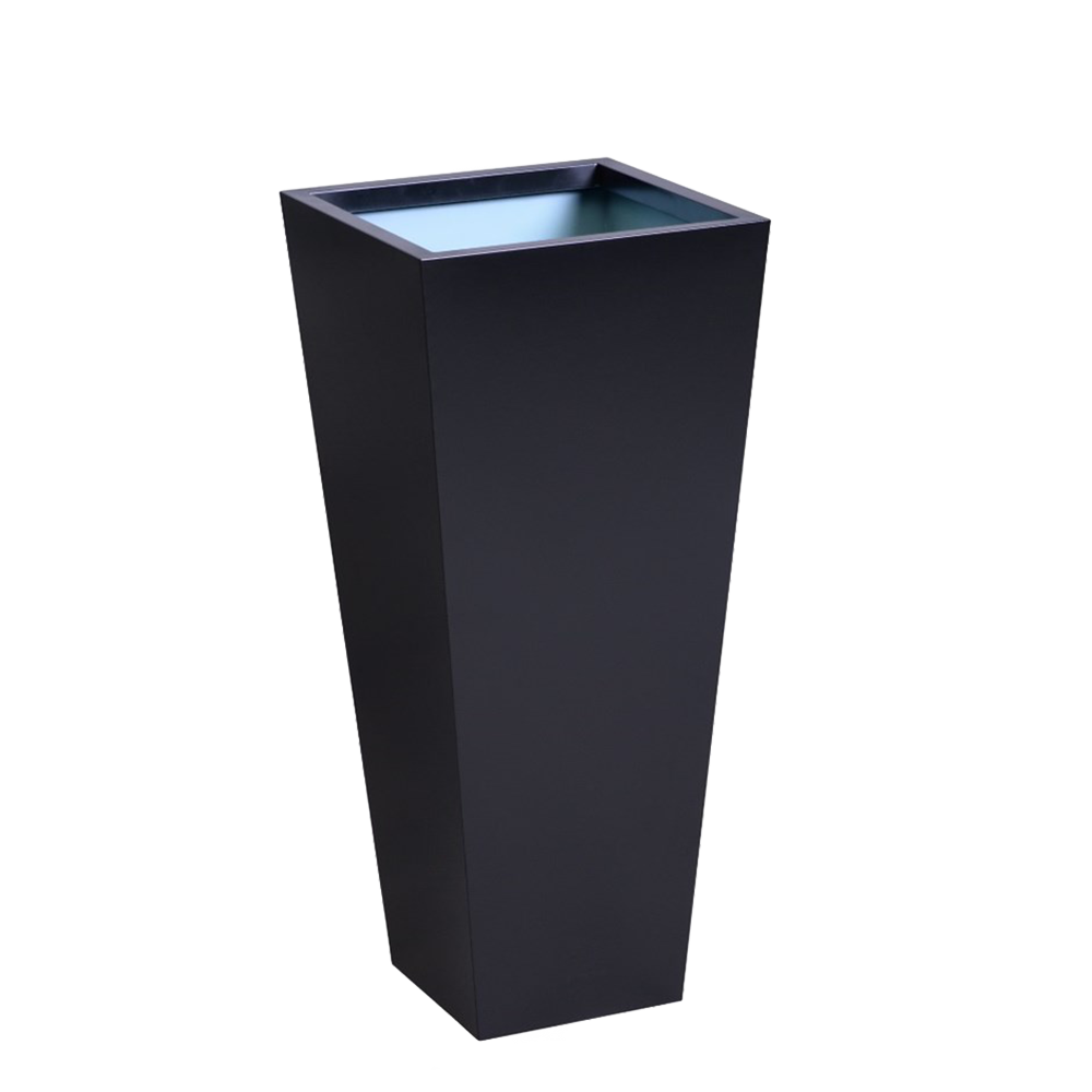Black Zinc Flared Square Planter