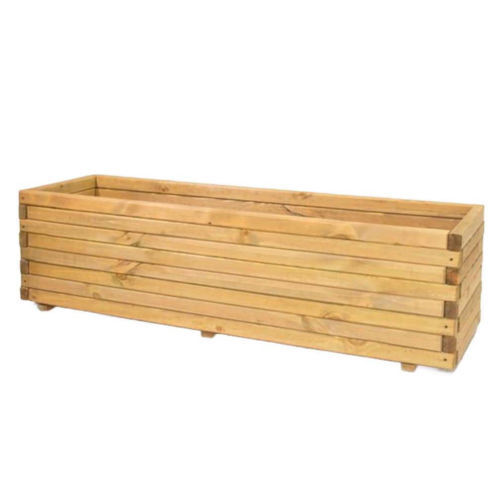 200cm Natural Wooden Raised Trough Planter
