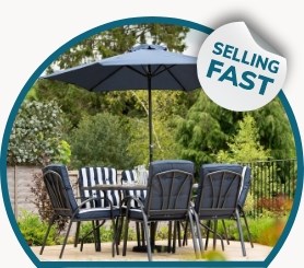 Selling Fast: 6 Seater Garden Dining Set In Navy