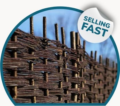 Selling Fast: Willow Bunch Weave Hurdle Panel 6ft x 3ft