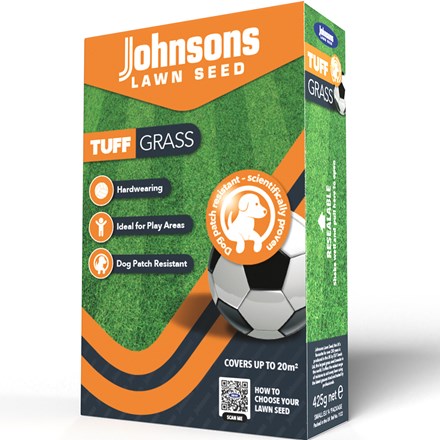 Johnsons Tuffgrass Lawn Seed | Lawn Grass Seed | 425gm covers 20 sqm