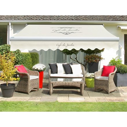 2.5m Café Du Jardin on Ivory Replacement Awning Cover with Valance