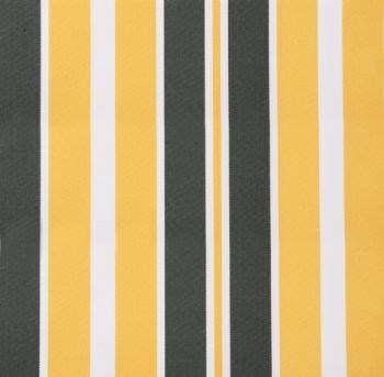 Yellow and grey stripe polyester cover for 2.5m x 2m awning includes valance
