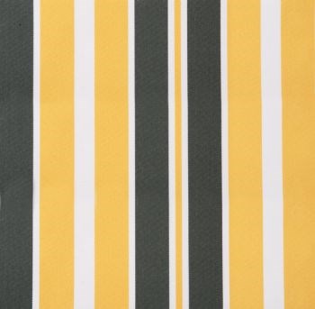 Yellow and grey stripe polyester cover for 4.5m x 3m awning includes valance