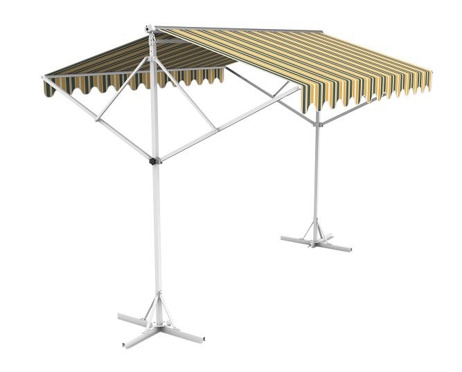 3m Free Standing Yellow and Grey Awning