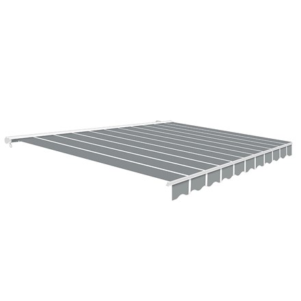 2.5m Half Cassette Manual Pin Striped Grey Awning