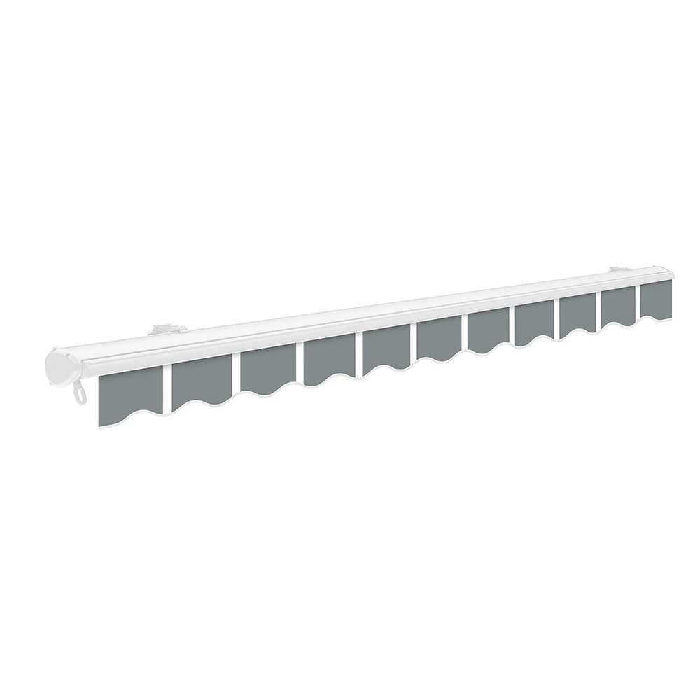 Half Cassette Manual Awning | Pin Striped Grey