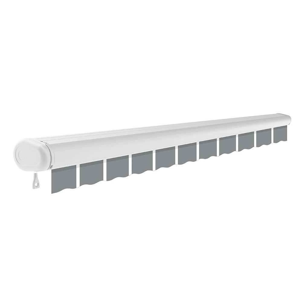 Full Cassette Manual Awning | Pin Striped Grey
