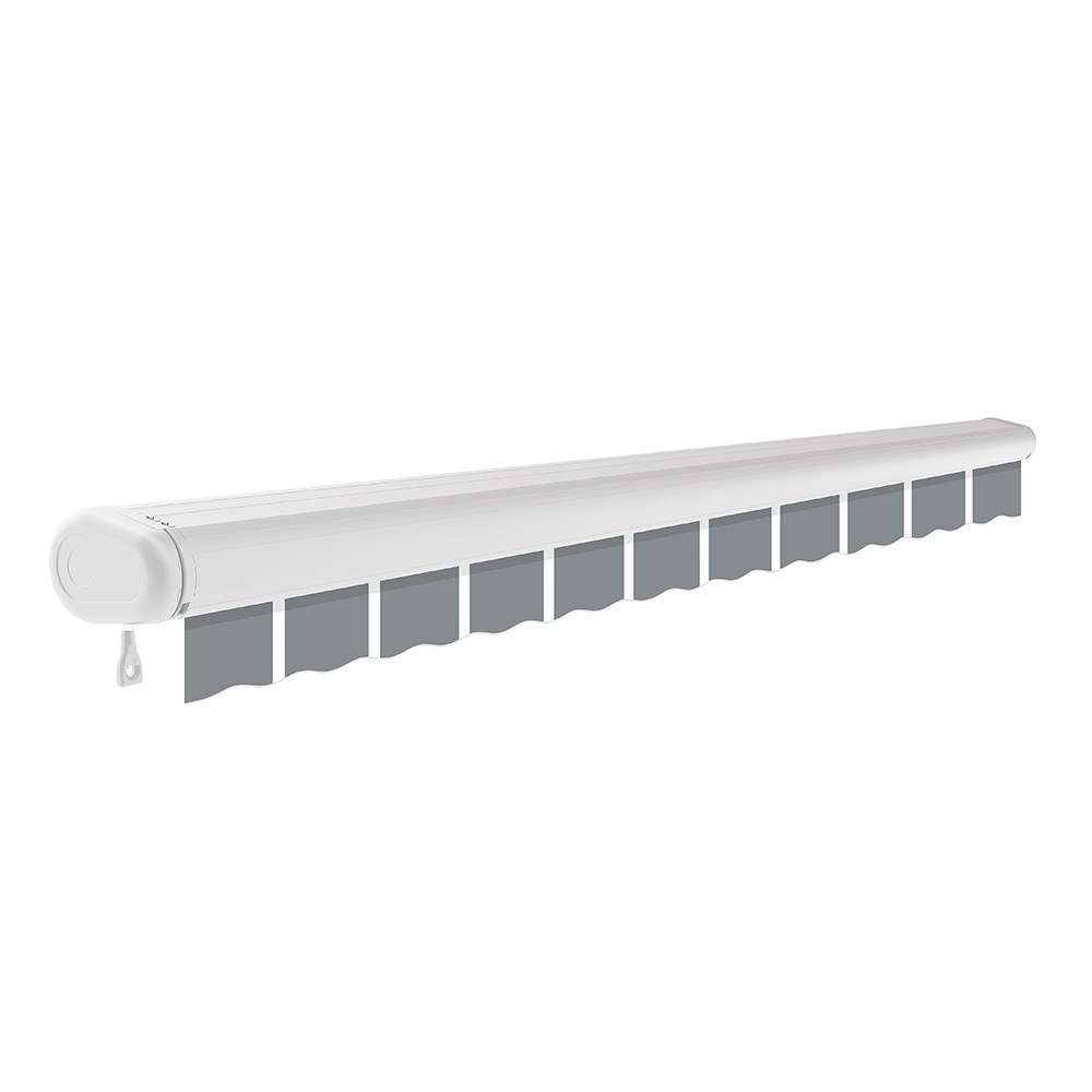 Full Cassette Electric Awning | Pin Striped Grey