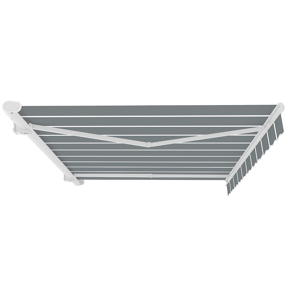 Full Cassette Electric Awning | Pin Striped Grey