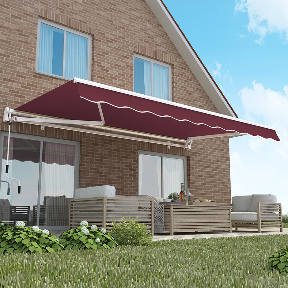 Standard Manual Awning | Burgundy