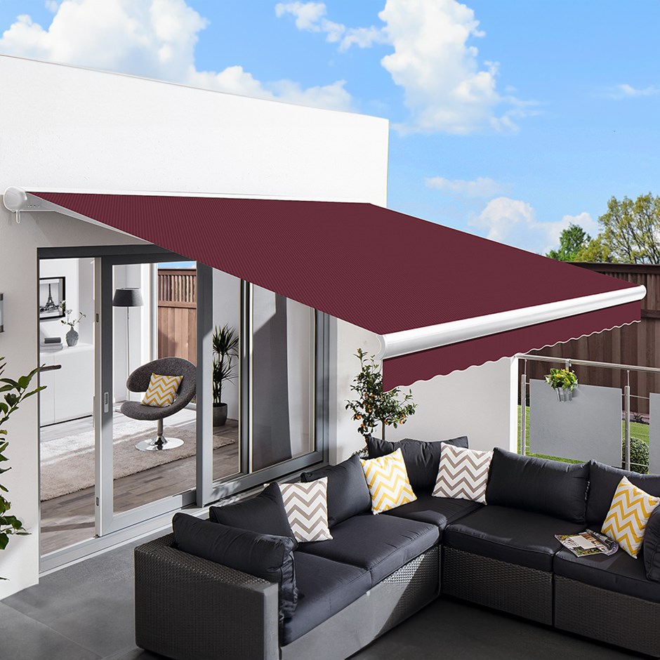 Full Cassette Manual Awning | Burgundy