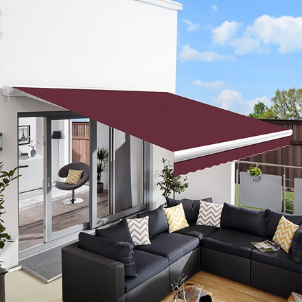 2.5m Full Cassette Dual Electric Burgundy Awning