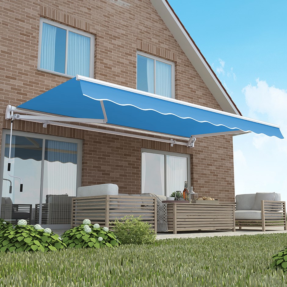 Budget Manual Awning | Azure Blue