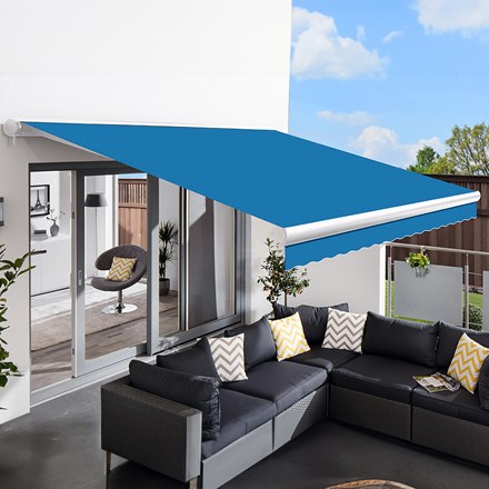 2.5m Full Cassette Manual Azure Blue Awning