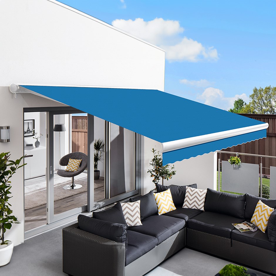 Full Cassette Electric Awning | Azure Blue