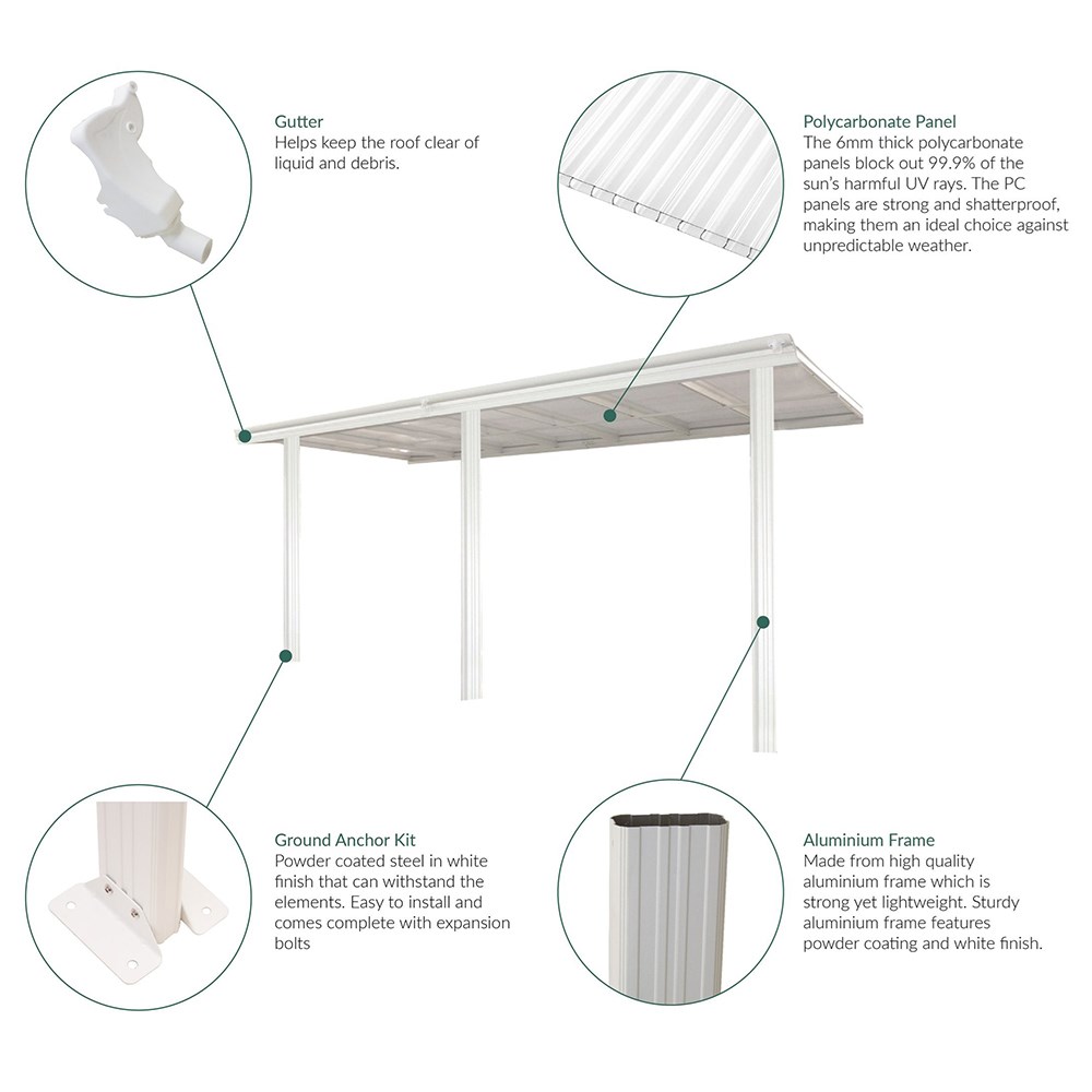 10ft x 10ft White Veranda Garden Canopy - Primrose