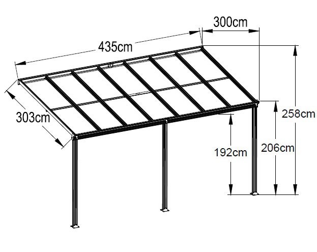14ft x 10ft Anthracite Veranda Garden Canopy - Primrose™