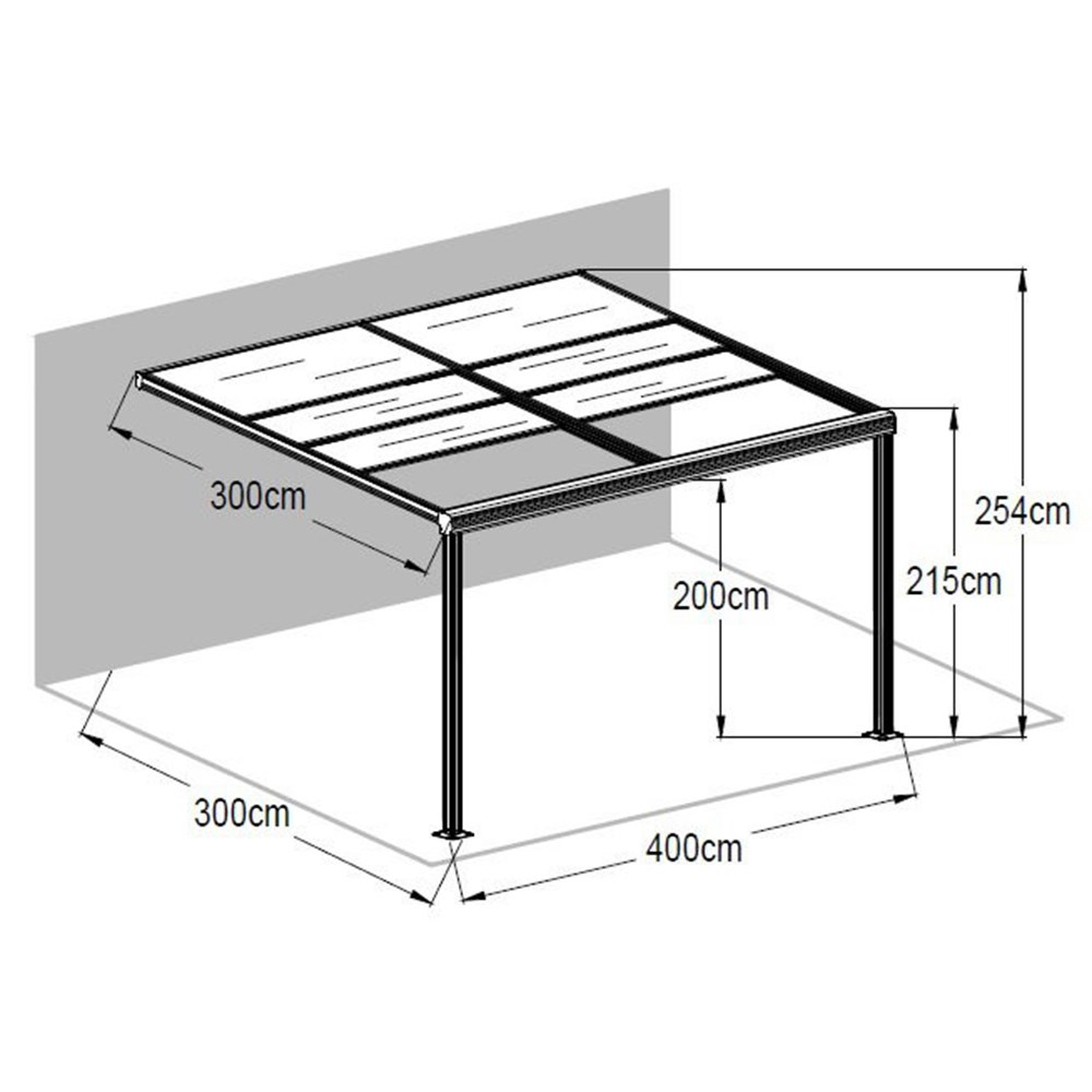 Anthracite Veranda With Sliding Polycarbonate Roof