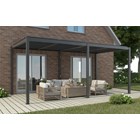 6m x 3m Deluxe Charcoal Pergola with Louvered Shutter Roof by Primrose Living