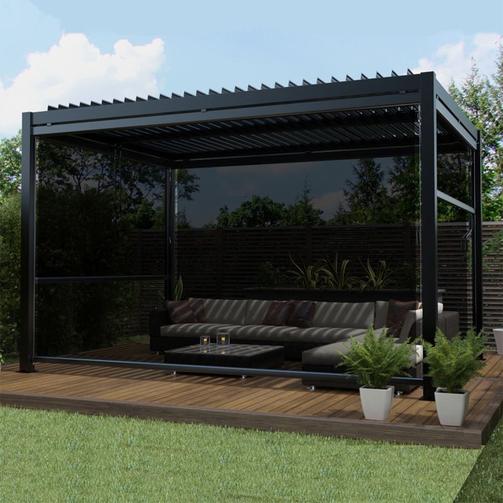 Deluxe Charcoal Pergola Drop Side Blinds