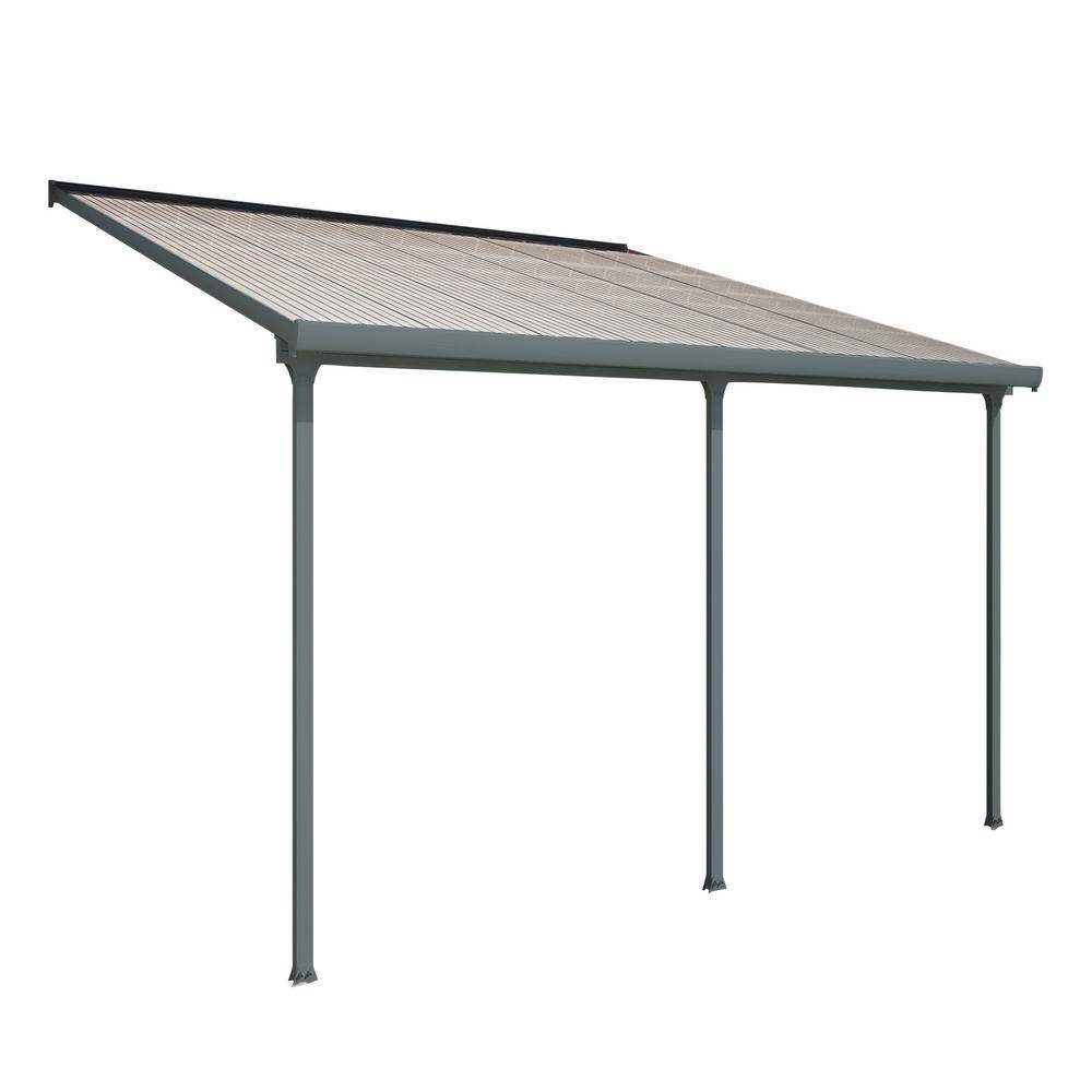 Palram - Canopia Feria Patio Cover 4 x 4.2 Grey - Clear 13' x 14'