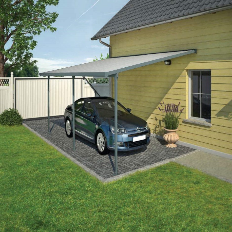 Palram - Canopia Feria Patio Cover 4 x 6.06 Grey - Clear 13' x 20'