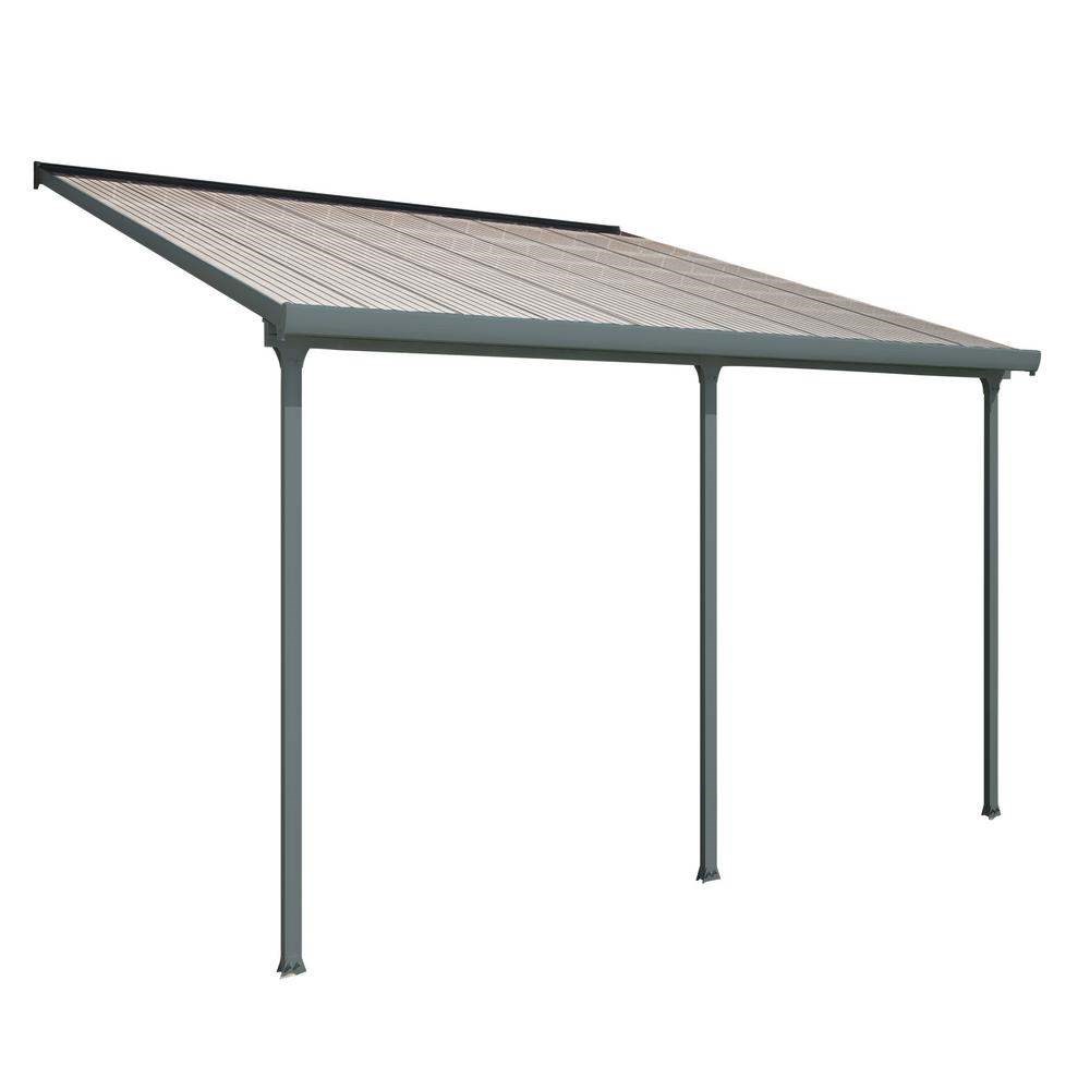 Palram - Canopia Feria Patio Cover 4 x 6.06 Grey - Clear 13' x 20'