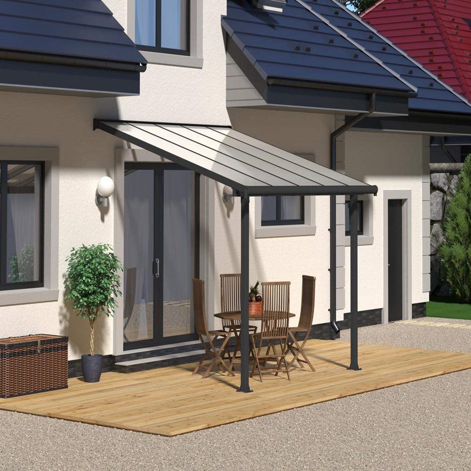 Palram - Canopia Olympia Patio Cover 3 x 3.05 Grey - Clear 10' x 10'