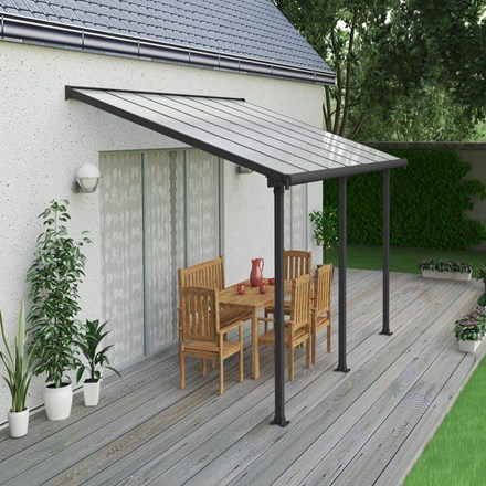 Palram - Canopia Olympia Patio Cover 3 x 4.25 Grey - Clear 10' x 14'