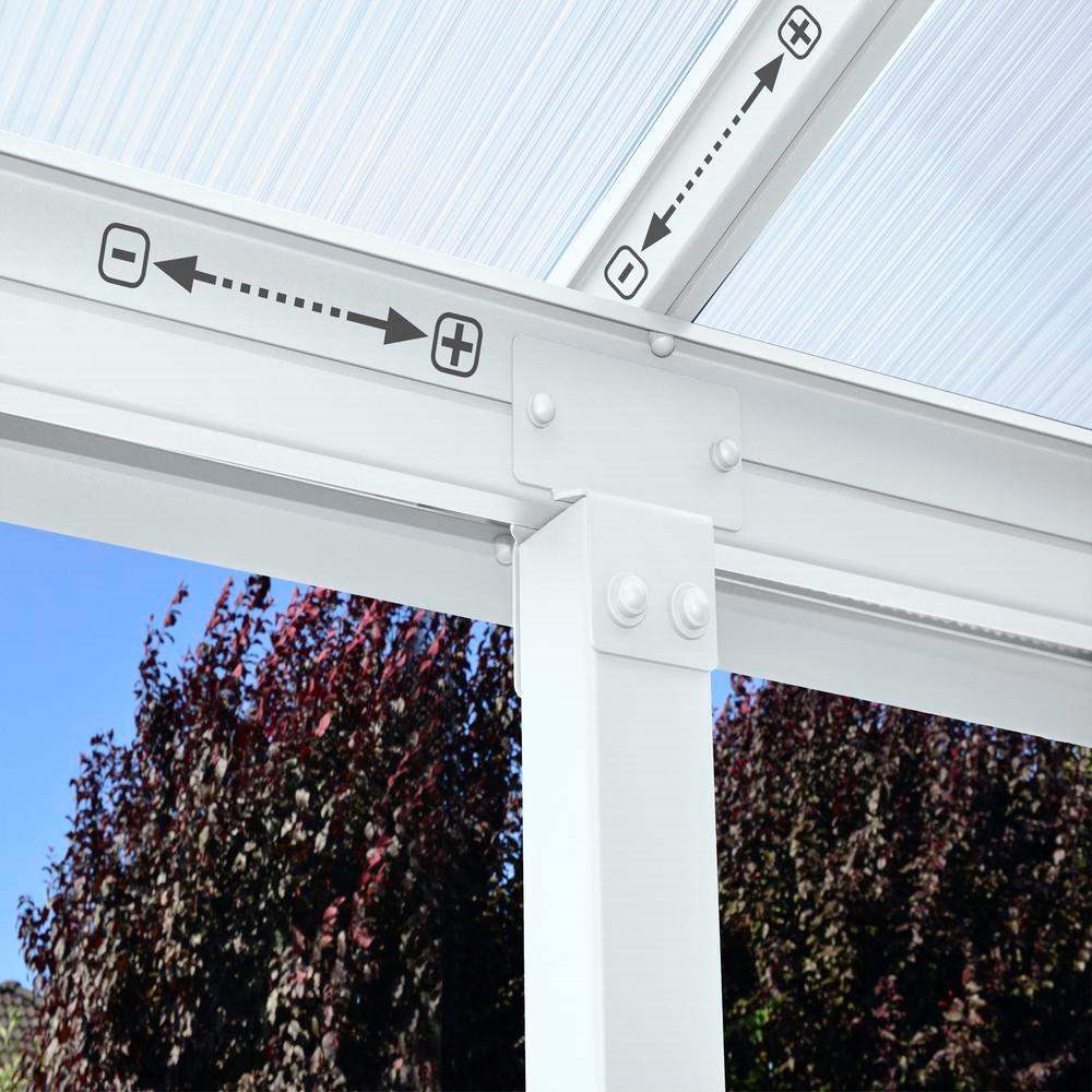 Palram - Canopia Olympia Patio Cover 3 x 4.25 White - Clear 10' x 14'