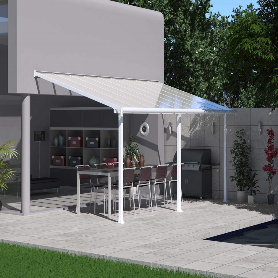 Palram - Canopia Olympia Patio Cover 3 x 5.46 White - Clear 10' x 18'