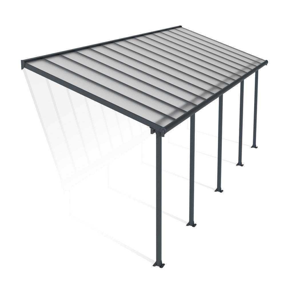 Palram - Canopia Olympia Patio Cover 3 x 8.51 Grey - Clear 10' x 28'