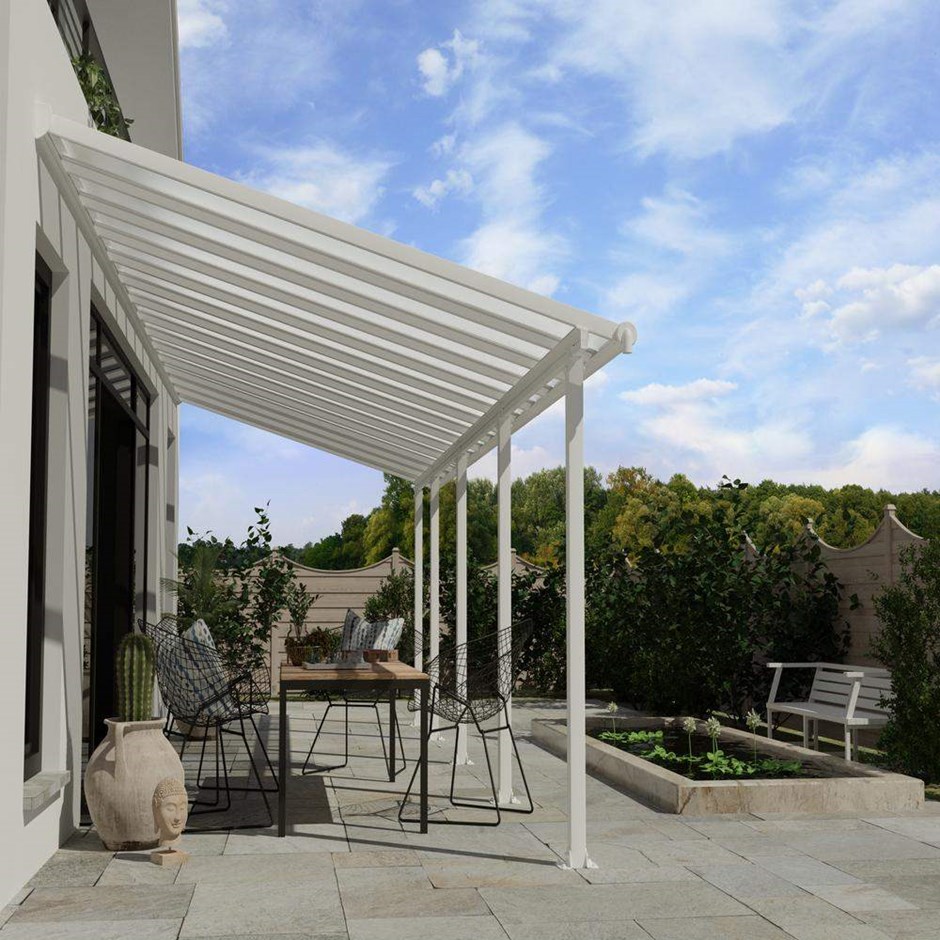 Palram - Canopia Olympia Patio Cover 3 x 8.51 White - Clear 10' x 28'