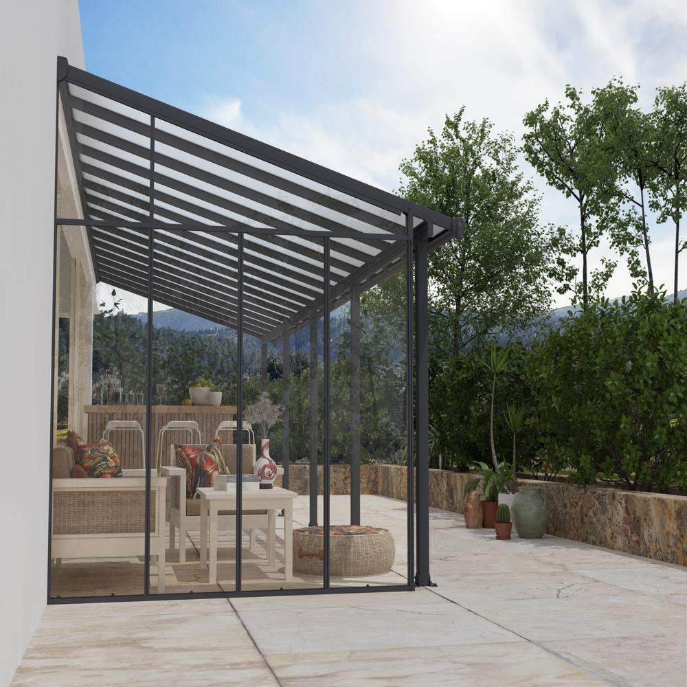 Palram - Canopia Olympia Patio Cover 3 x 9.15 Grey - Clear 10' x 30'