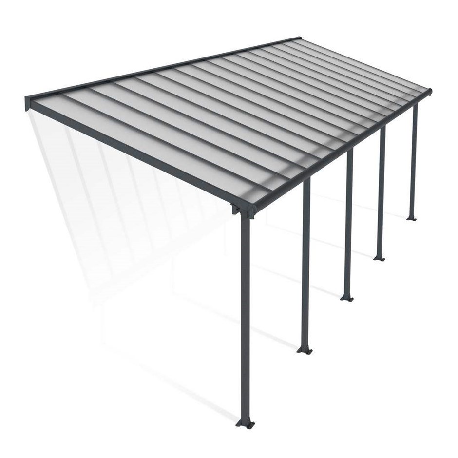 Palram - Canopia Olympia Patio Cover 3 x 9.71 Grey - Clear 10' x 32'
