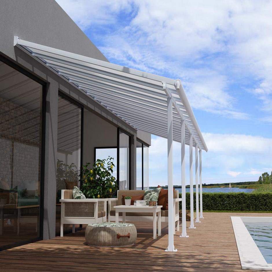 Palram - Canopia Olympia Patio Cover 3 x 9.71 White - Clear 10' x 32'