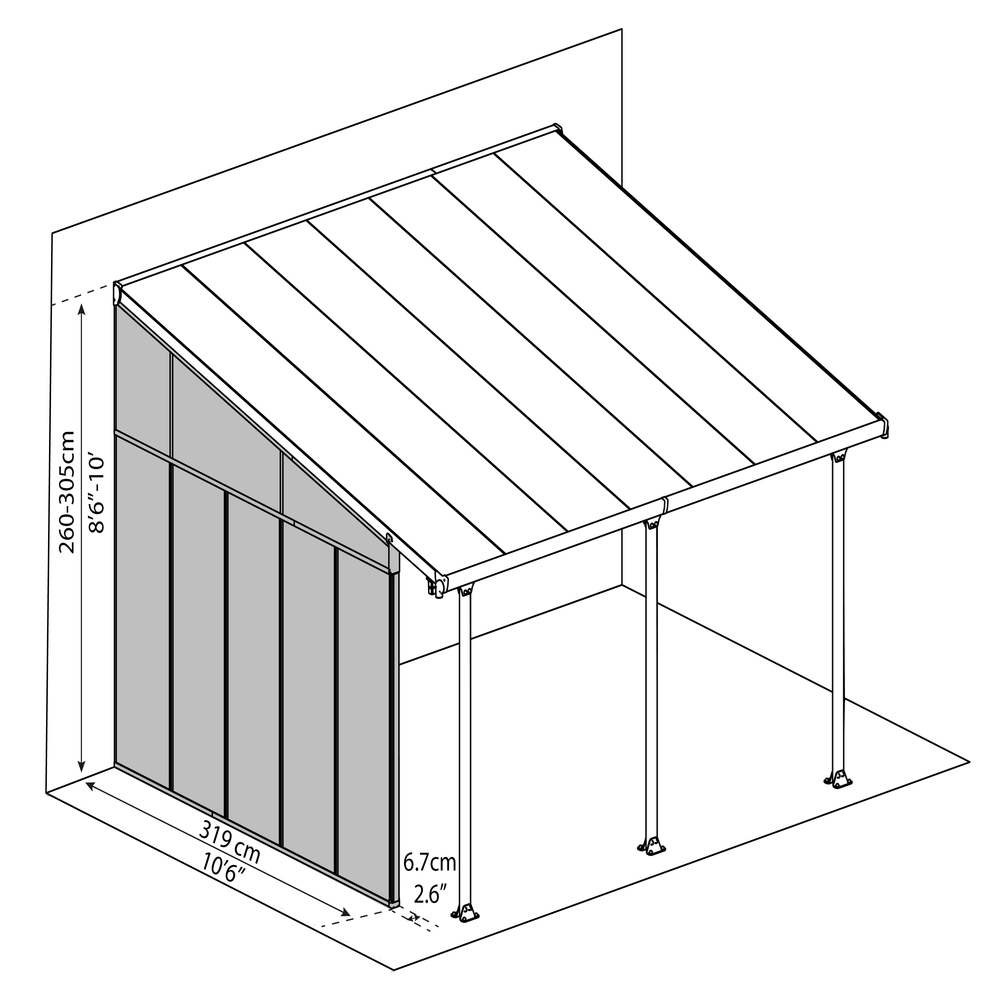 Palram - Canopia Patio Cover 4 Series Sidewall - Grey