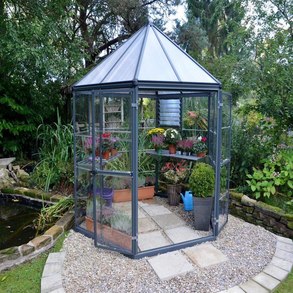 Palram - Canopia Oasis Hexagonal 8ft - Grey 7' x 8'