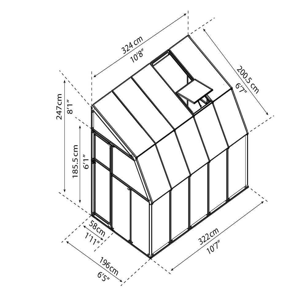Palram - Canopia Sun Room Clear 6x10 7' x 11'