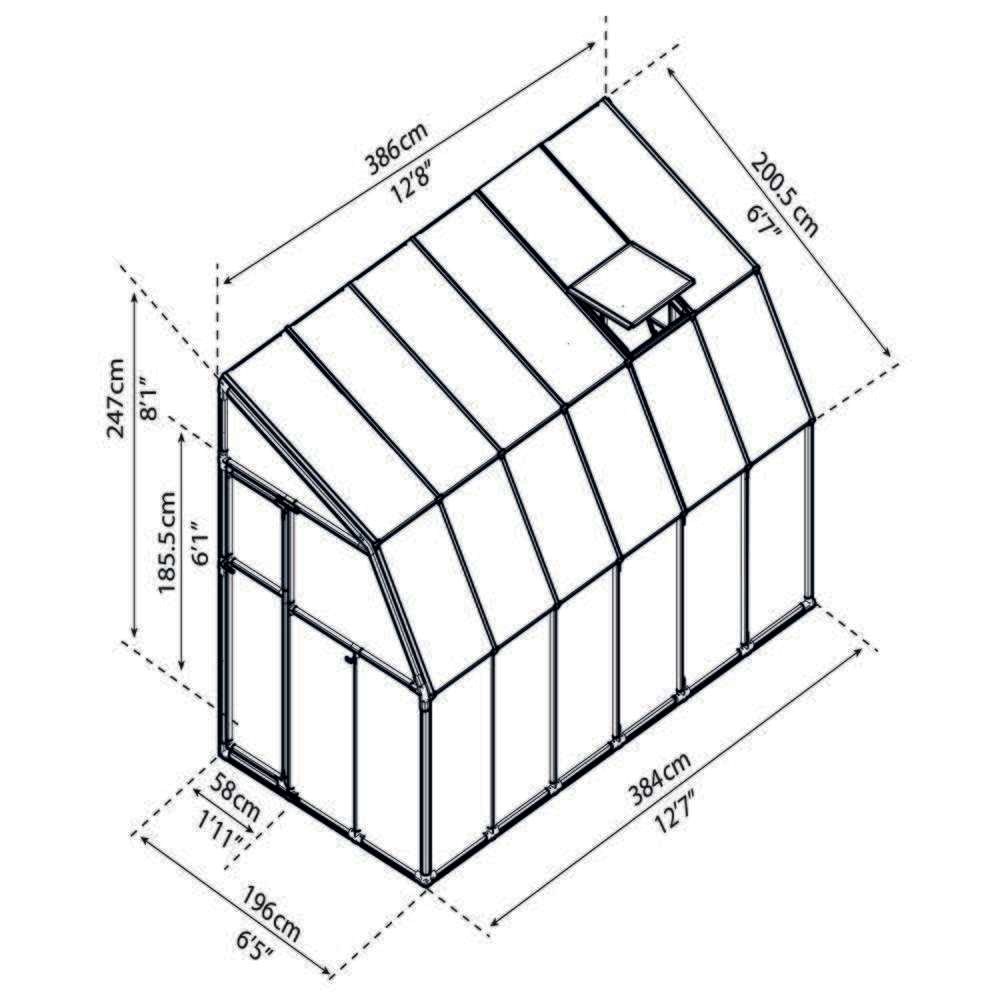 Palram - Canopia Sun Room Clear 6x12 7' x 13'