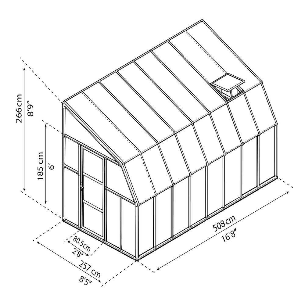 Palram - Canopia Sun Room Clear 8x16 8' x 17'