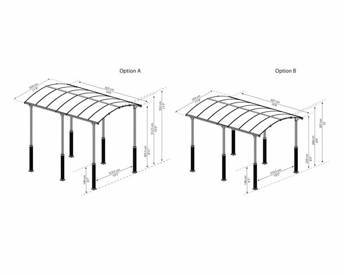 Palram - Canopia Carport Alpine 5000 RV - Grey 12' x 17'
