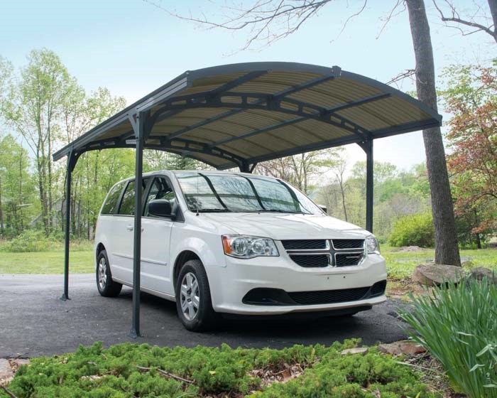 Palram - Canopia Carport Atlas 5000 Grey Frame - Solar Grey 9' x 16'